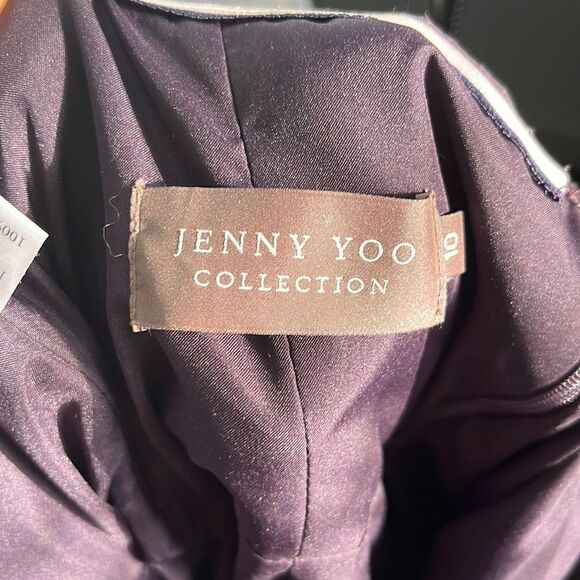 Jenny Yoo Collection Deep Purple Maxi Strapless Wedding Dress Size 10 - Picture 4 of 8